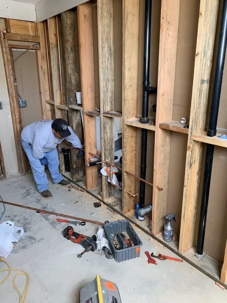 Commercial rough-in plumbing for Trenchless Sewer Repair in Texas